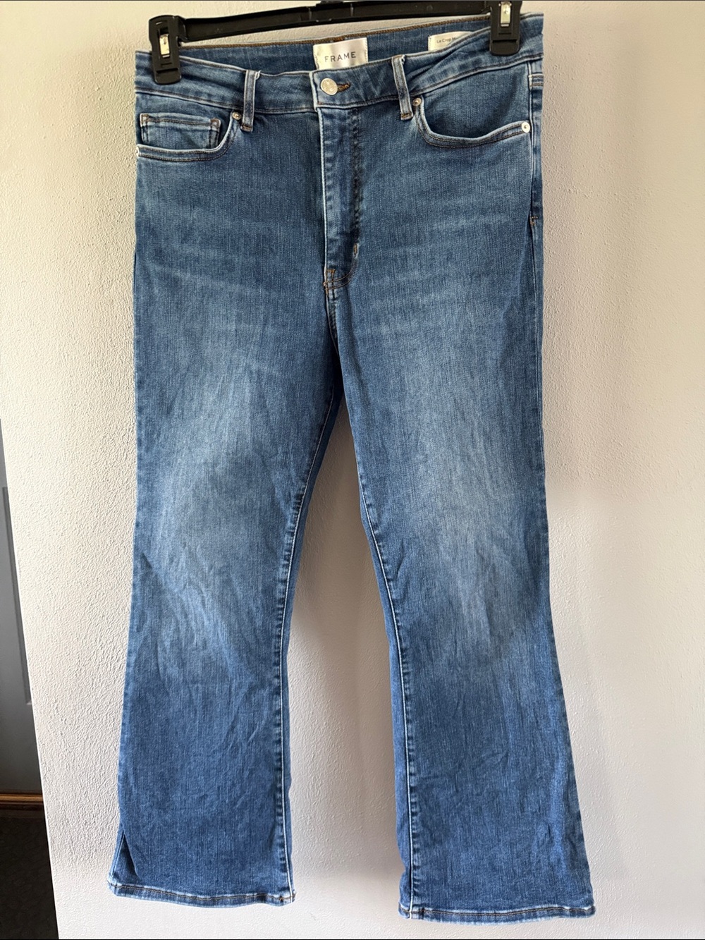 Frame Denim Light Blue Ankle Mini Boot Jeans